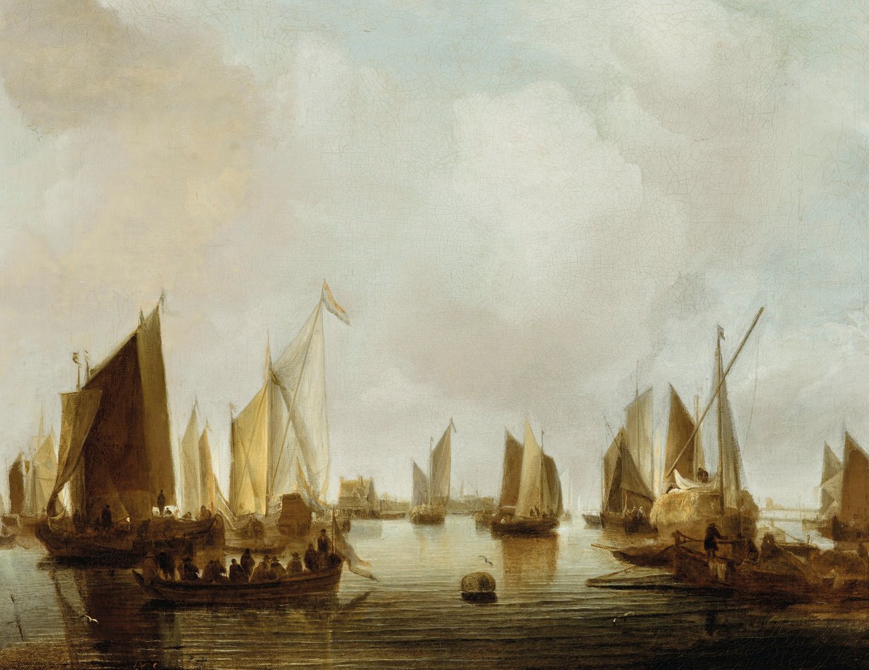 Néerlandais : Navires dans un estuaire Un port de mer - Jan van de Cappelle