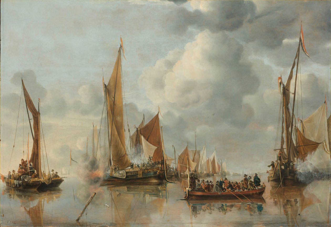 La Flotte Nationale Saluant la Barge d