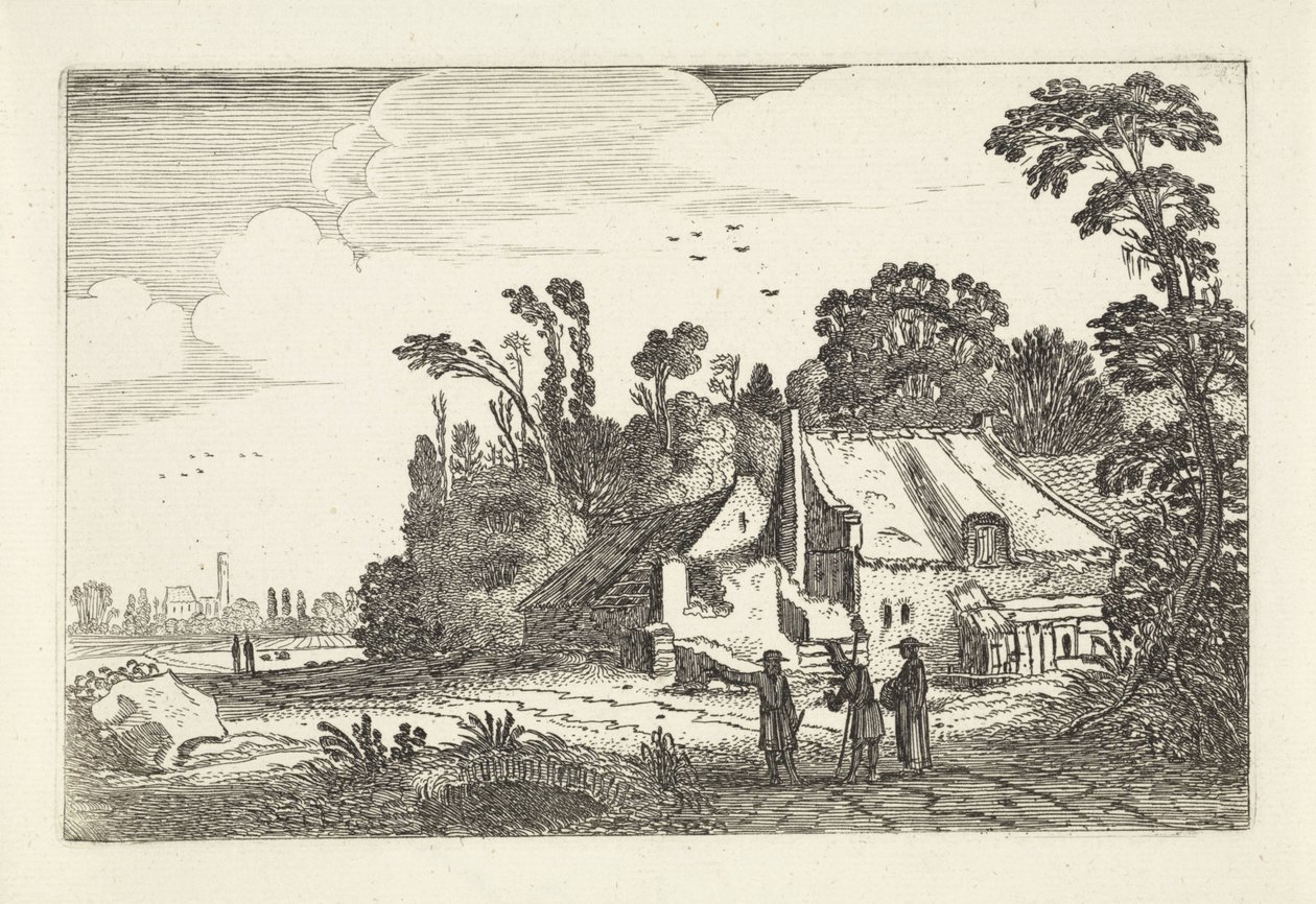 Personnages sur un chemin près d