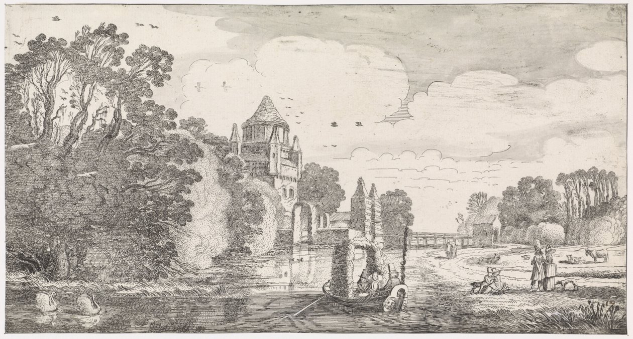 Petite porte de bois à Haarlem Playsante lantschappen ende vermakelycke gesichten (titre de la série) - Jan van de Velde (II)