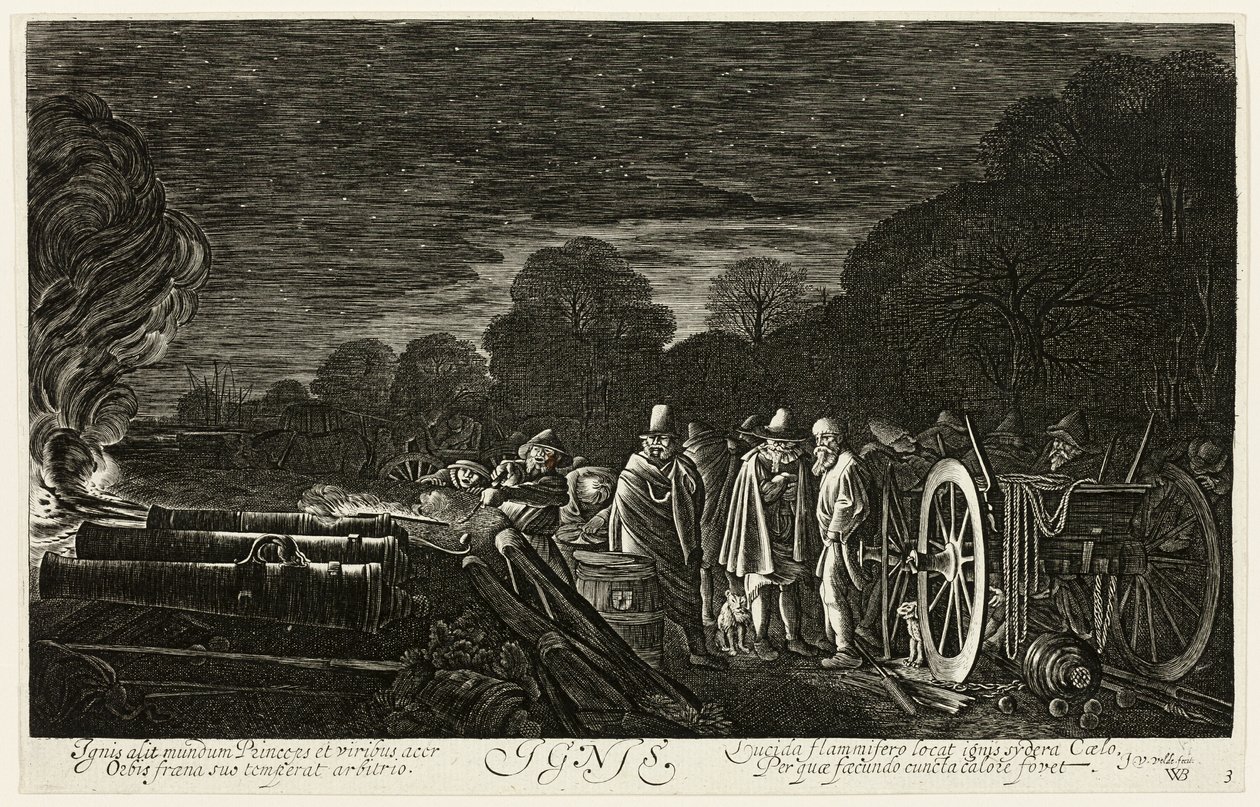Le feu, planche quatre des Quatre éléments - Jan van de Velde II