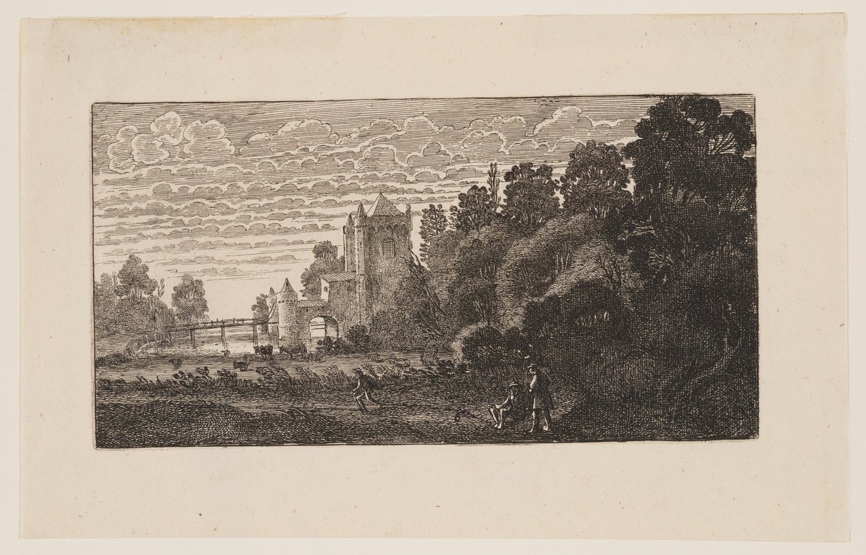 Le "Spaernwouder" ou "Amsterdamsche Poort" à Haarlem, extrait de Six paysages - Jan van de Velde II