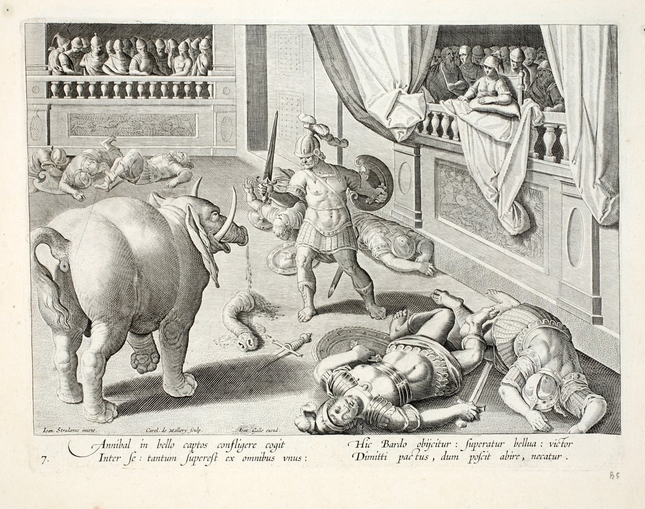Hannibal fait combattre les Romains vaincus entre eux, illustration de 