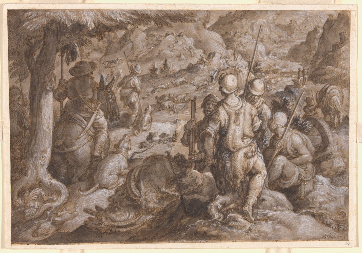 Hommes chassant le bouquetin à l