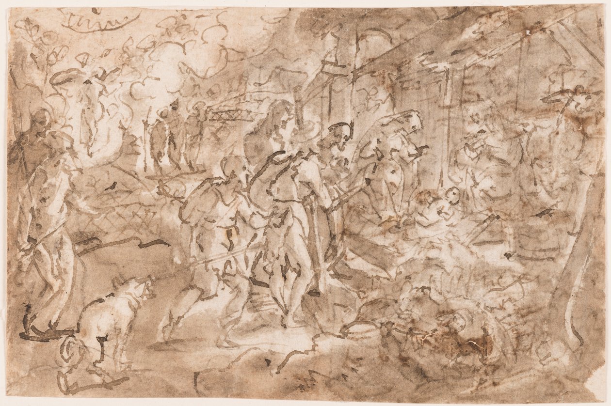 Adoration des bergers - Jan van der Straet, called Stradanus