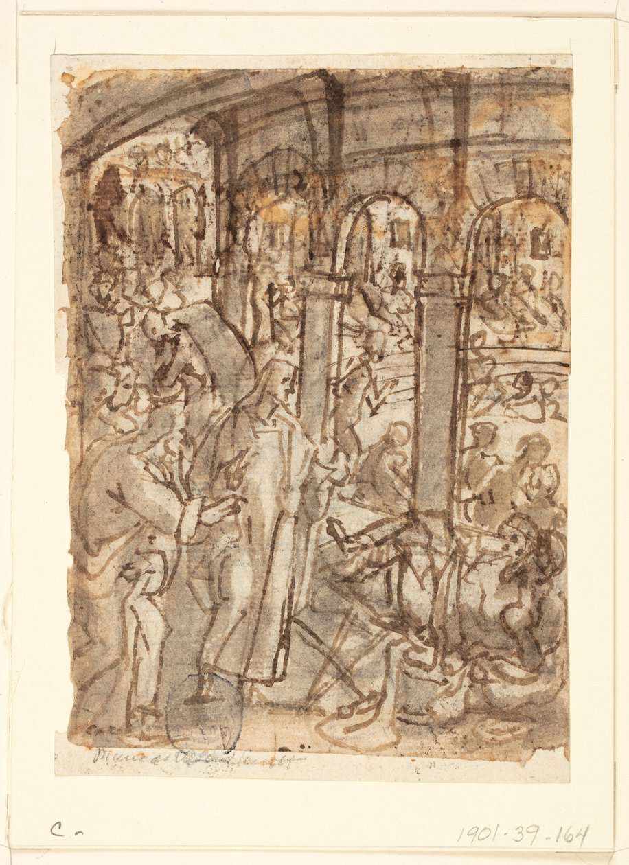 Recto : Christ guérissant des paralytiques près de la piscine de Bethesda ; Verso, en haut : Mercure, patron des voyageurs ; Verso, en bas : études d