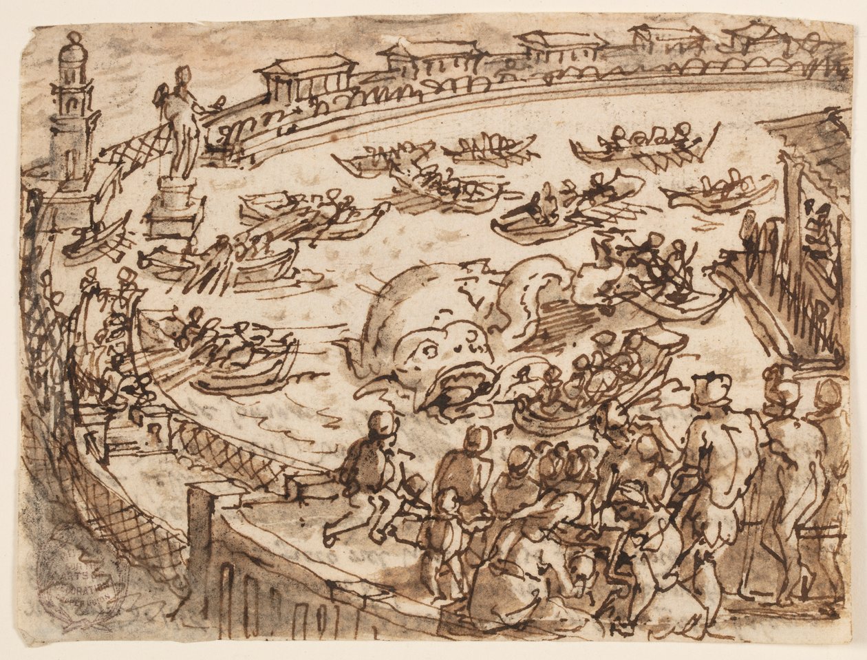 Recto : Chasse à la baleine par l