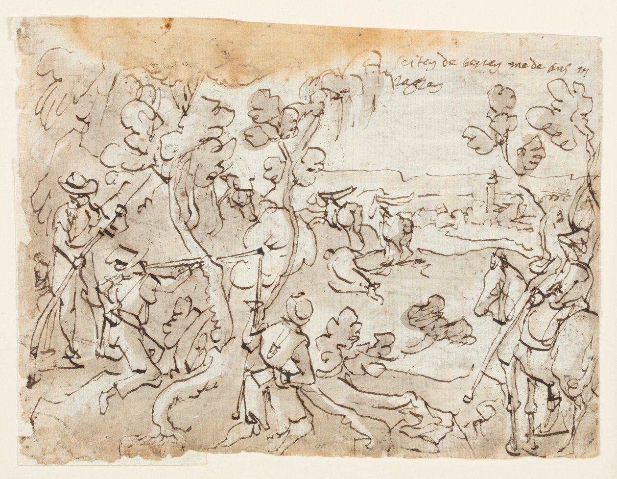 Page de carnet de croquis avec chasse à l