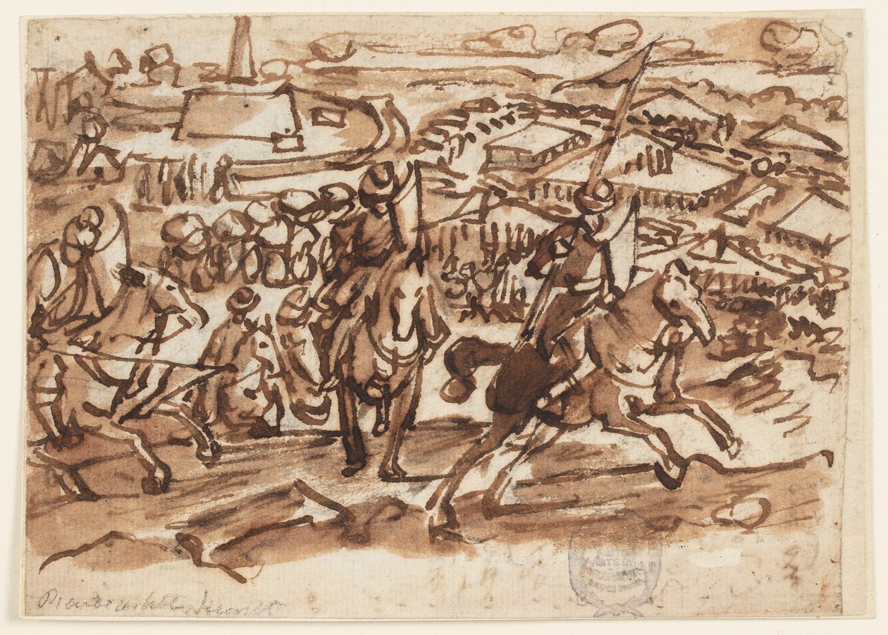 La retraite des Turcs après le siège de Vienne en 1529 - Jan van der Straet, called Stradanus