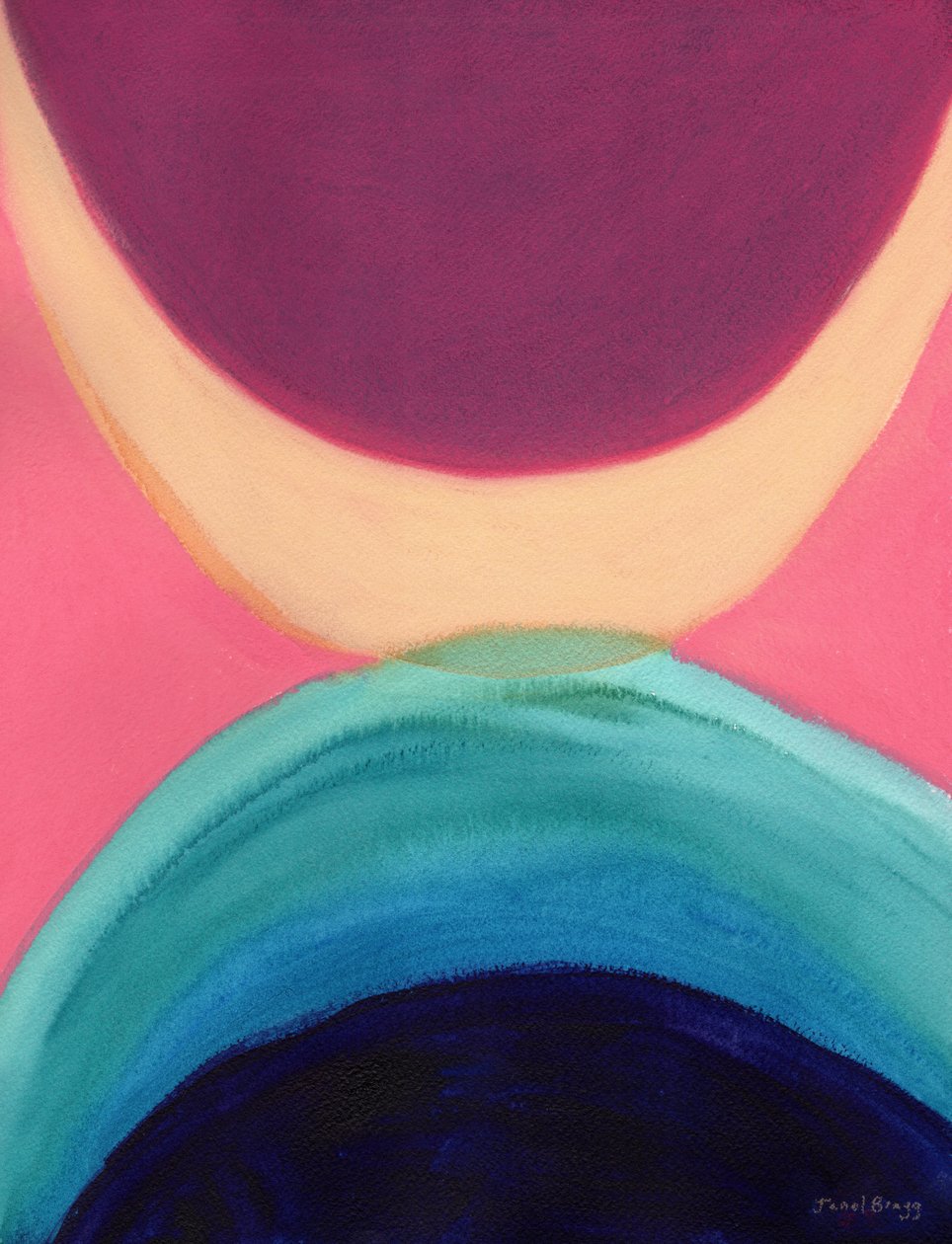 Rencontre du soleil de minuit, vers 2024 (technique mixte sur papier) - Janel Bragg
