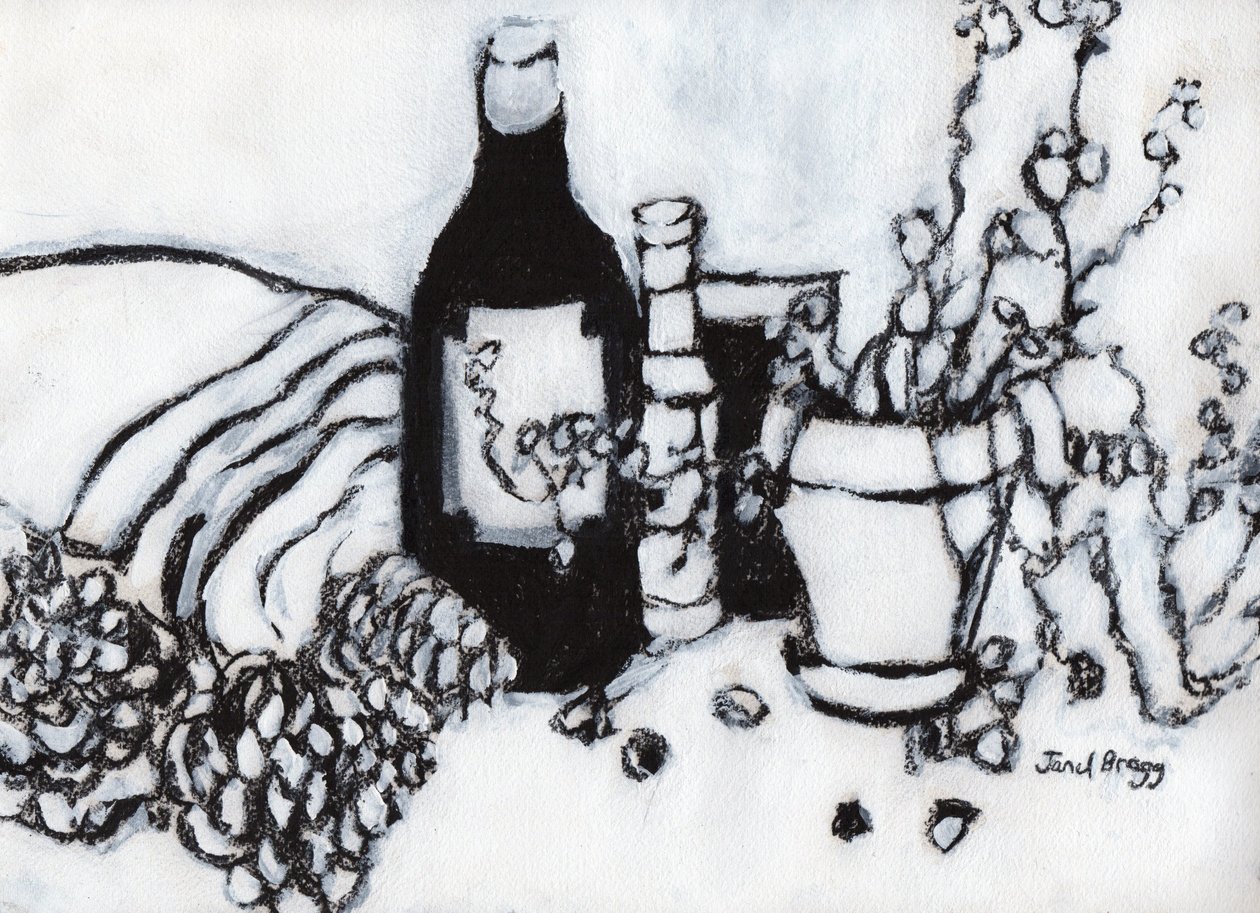 Nature morte avec huile d