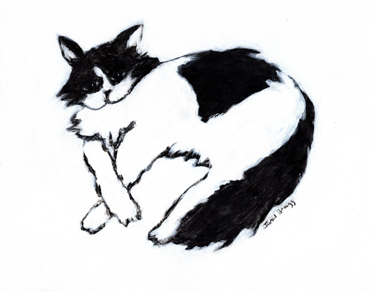 Thomas Lounging II, c. 2019 (technique mixte sur papier) - Janel Bragg