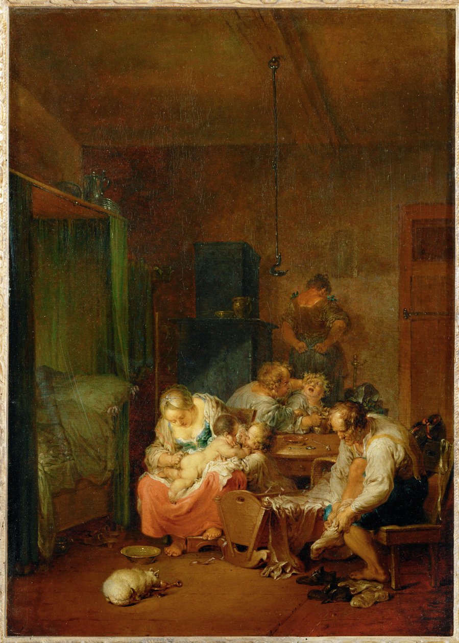 Intérieur, matin (peinture sur toile) - Januarius Zick