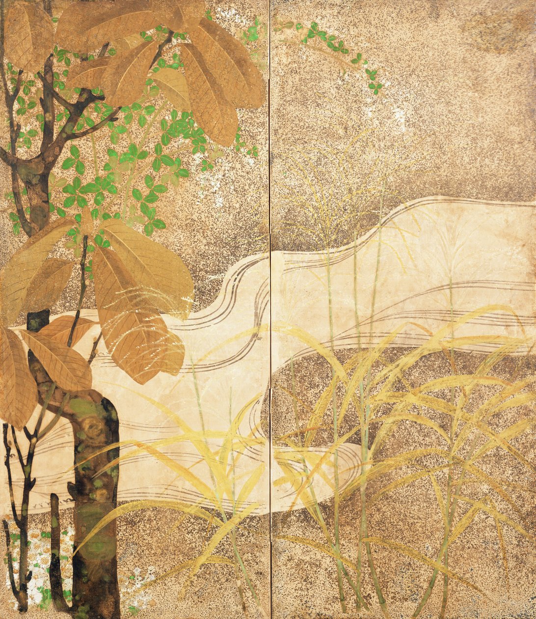 Rivière en flux (encre sur papier) - Japanese School