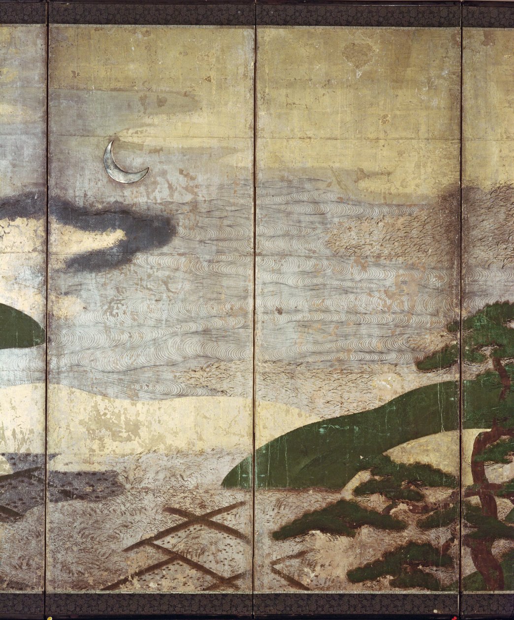 Paysage au clair de lune (détail) - Japanese School