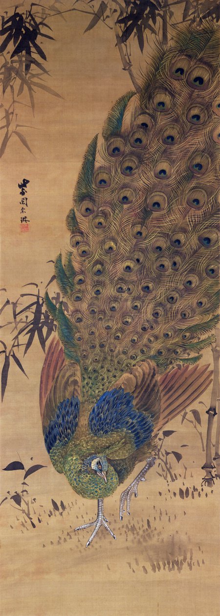 Paon et bambou - Japanese School