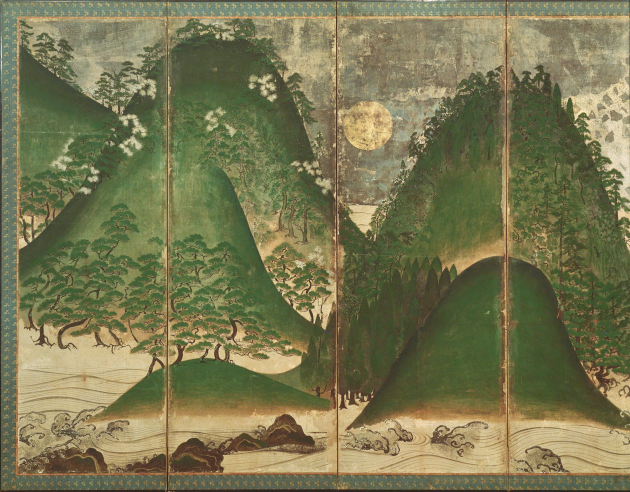Paysage de printemps avec soleil, partie d