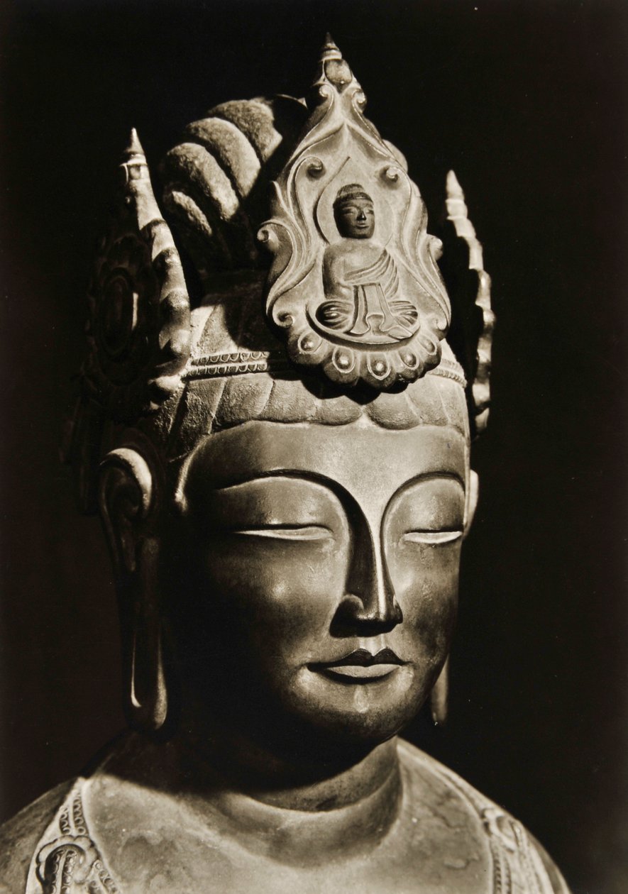 Yumechigai Kannon de la période Nara précoce, Horyuji, Nara, Japon, 1950 - Japanese Photographer