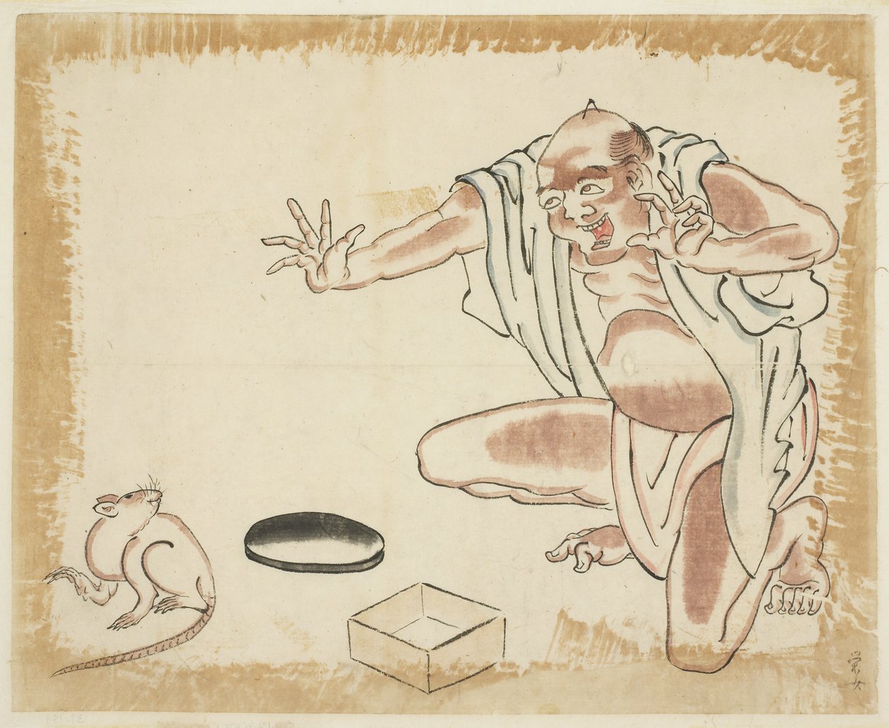 Une fable : Vieil homme et un rat - Japanese School