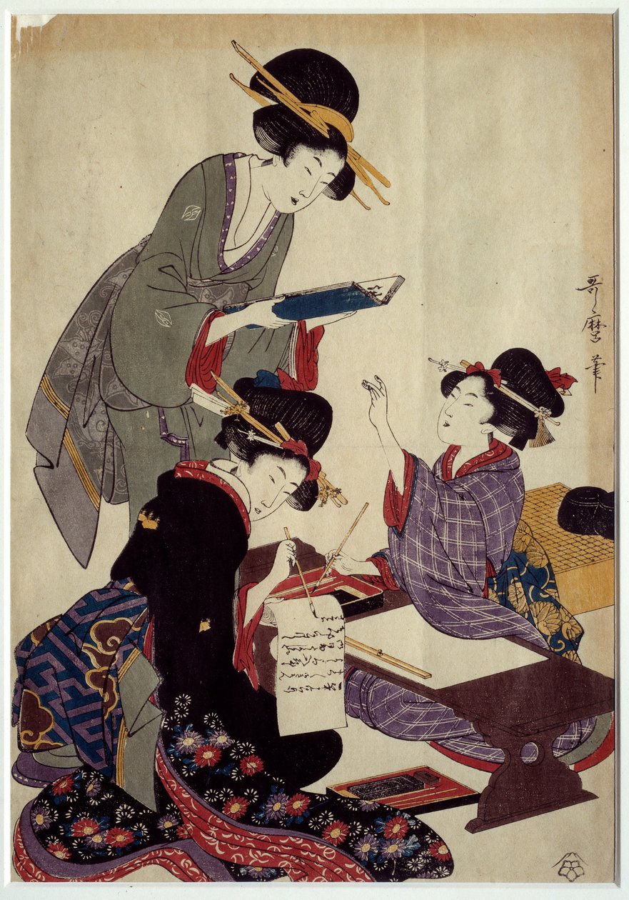 Art du Japon : écriture du jeu de shogi - Japanese School