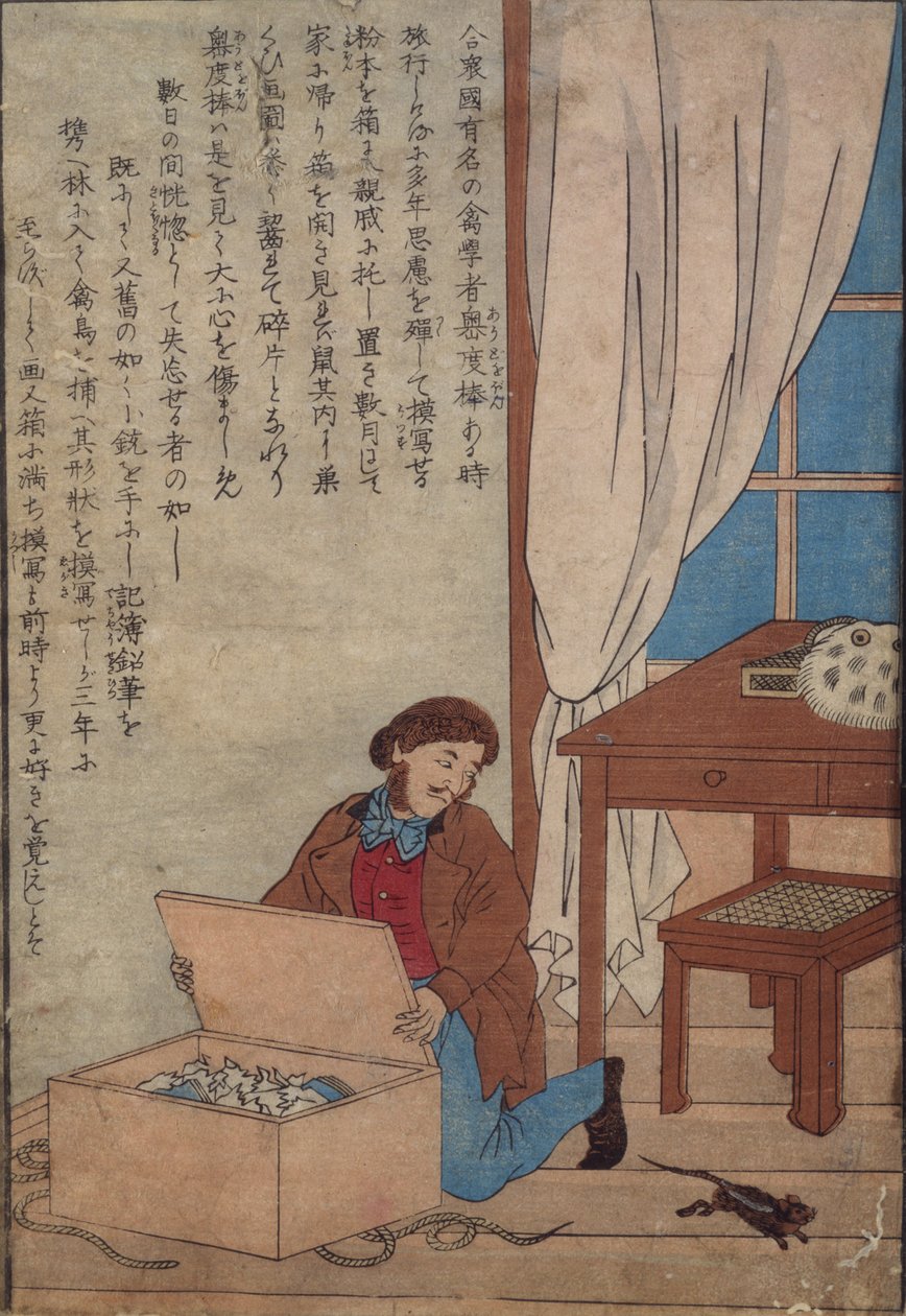 Audubon ouvrant sa boîte d