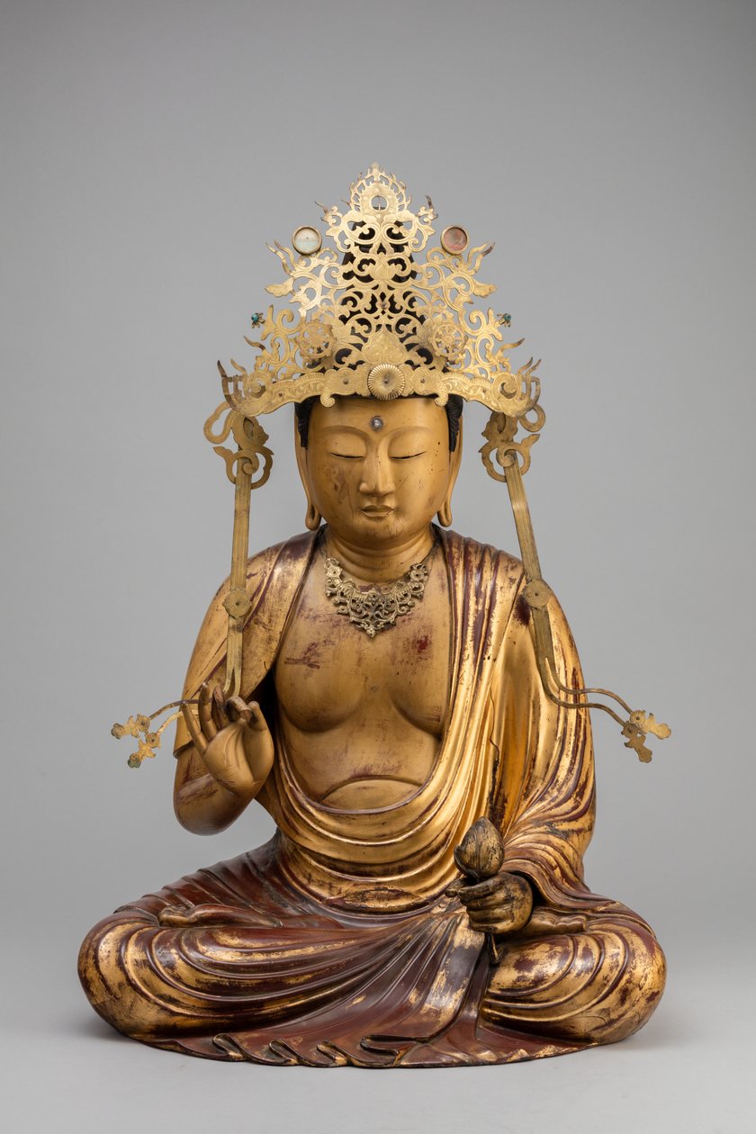 Bodhisattva Kannon avec une fleur de lotus - Japanese School