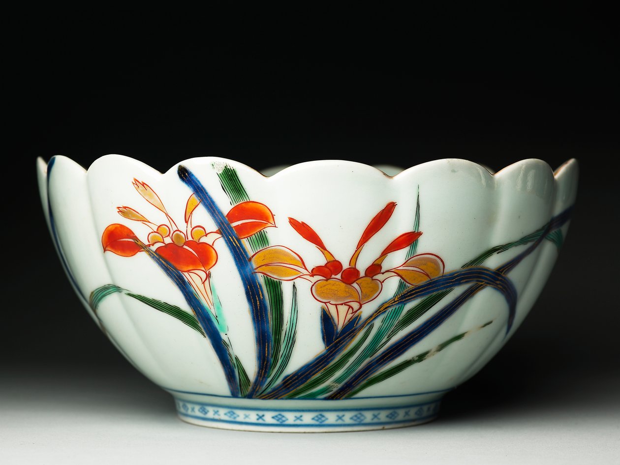 Bol à côtés cannelés et bord festonné, ko-Imari, vers 1770-20 (faïence avec sous-glaçure bleue et émail sur glaçure) - Japanese School