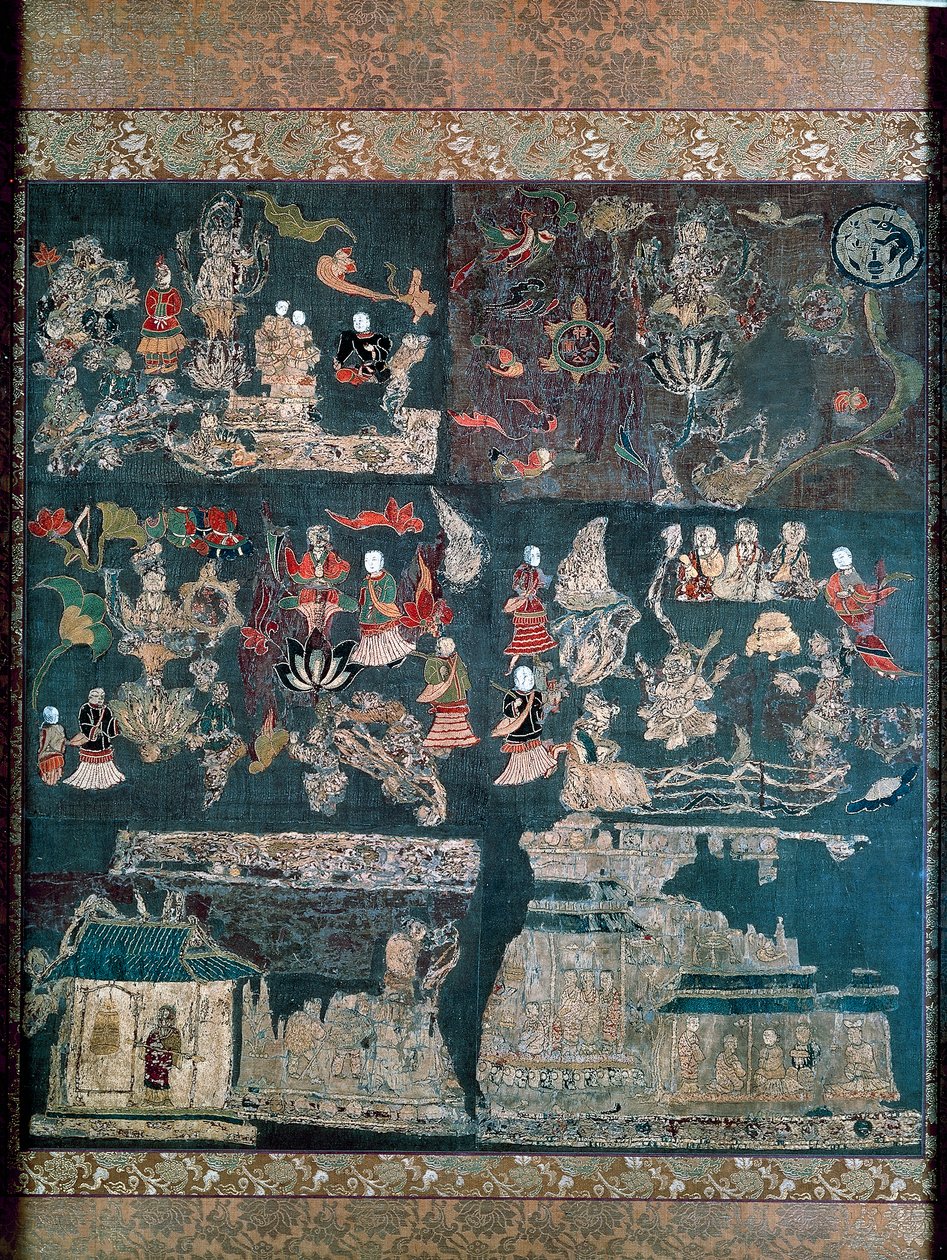 Paradis bouddhiste, histoire du mystique Chan, Temple Chuguji, Nara, Période Asuka (552-646), civilisation japonaise - Japanese School