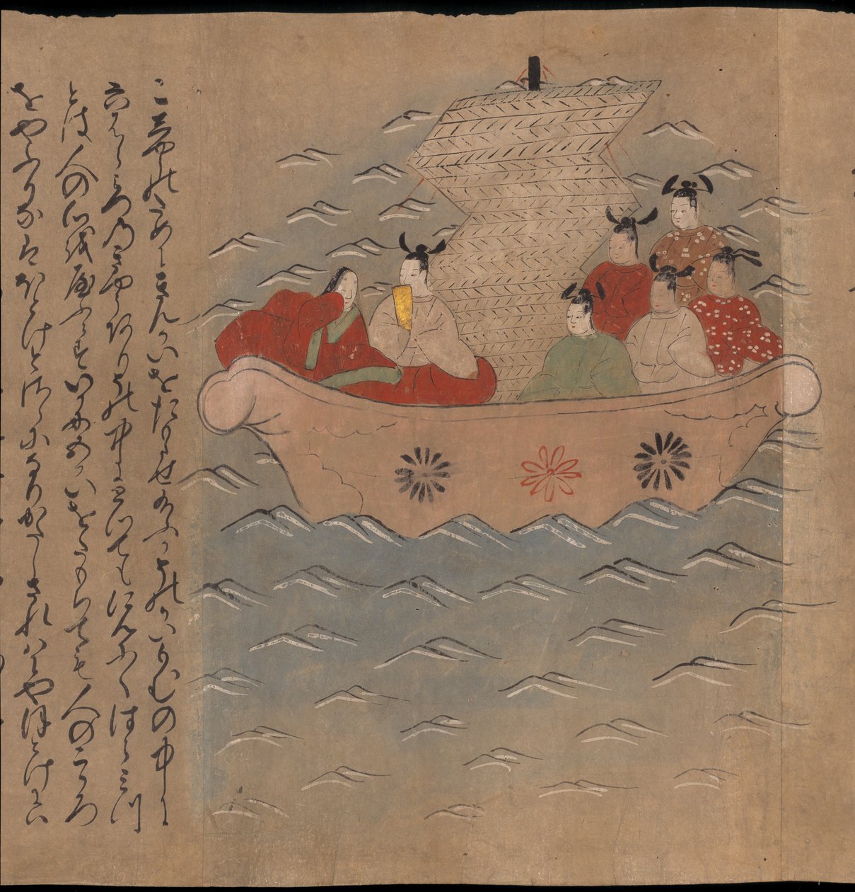 Envoyés chinois dans un bateau, illustration de 