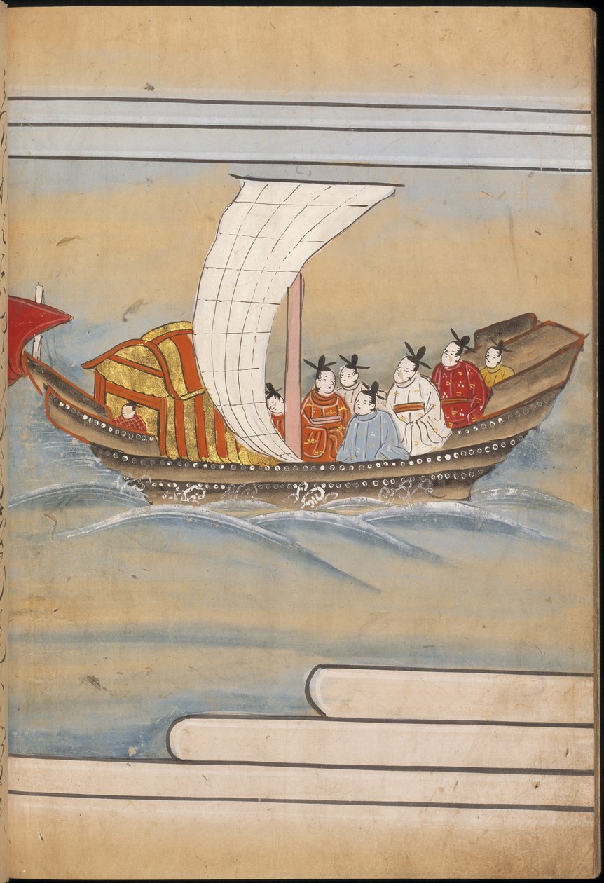 Envoyés chinois dans un bateau, illustration du 