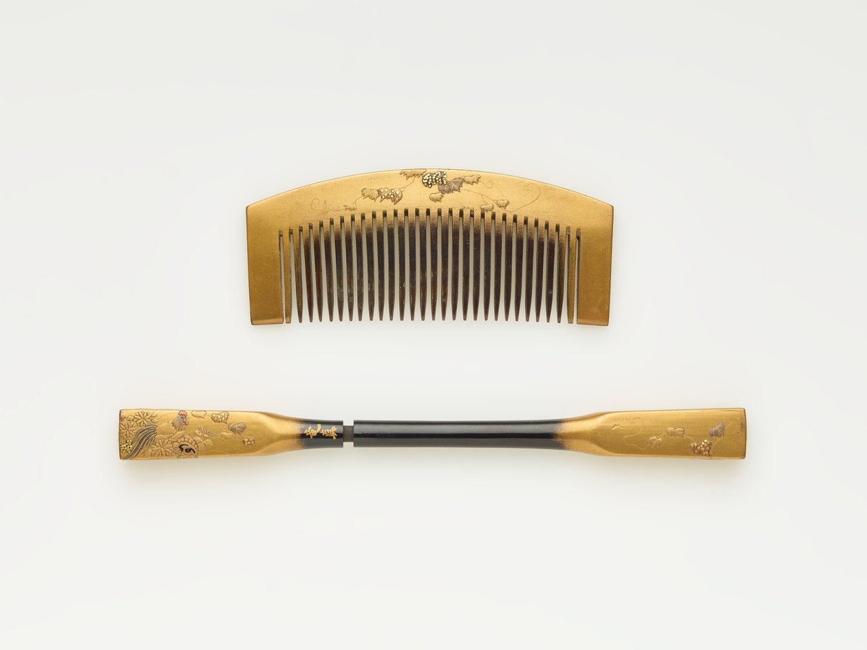 Peigne et épingle à cheveux, milieu 19e-début 20e siècle - Japanese School