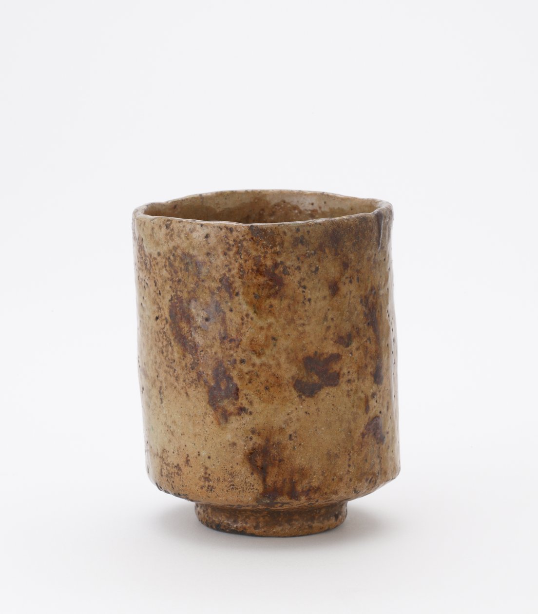 Bol à thé cylindrique avec inscription, atelier Raku inconnu - Japanese School