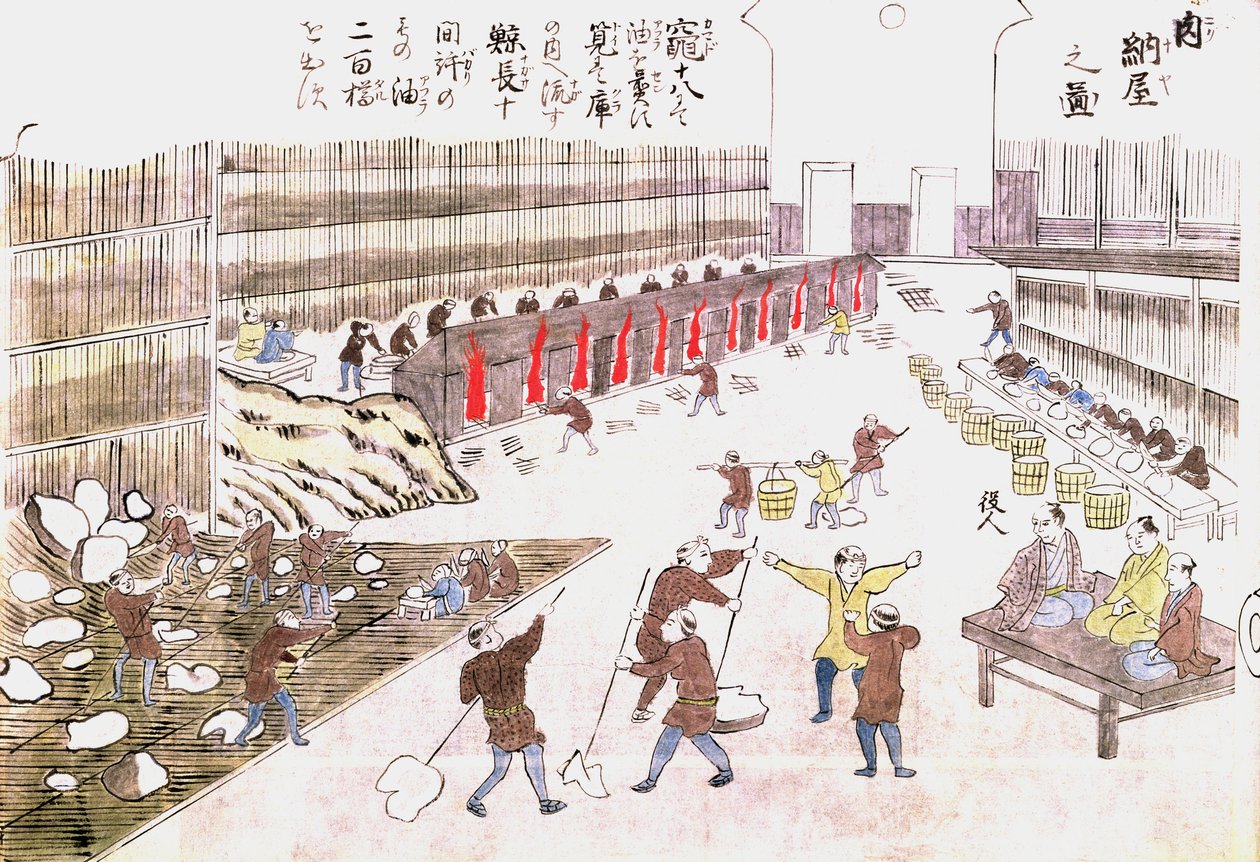 Usine de préparation des produits de la baleine, fin du XIXe siècle - Japanese School