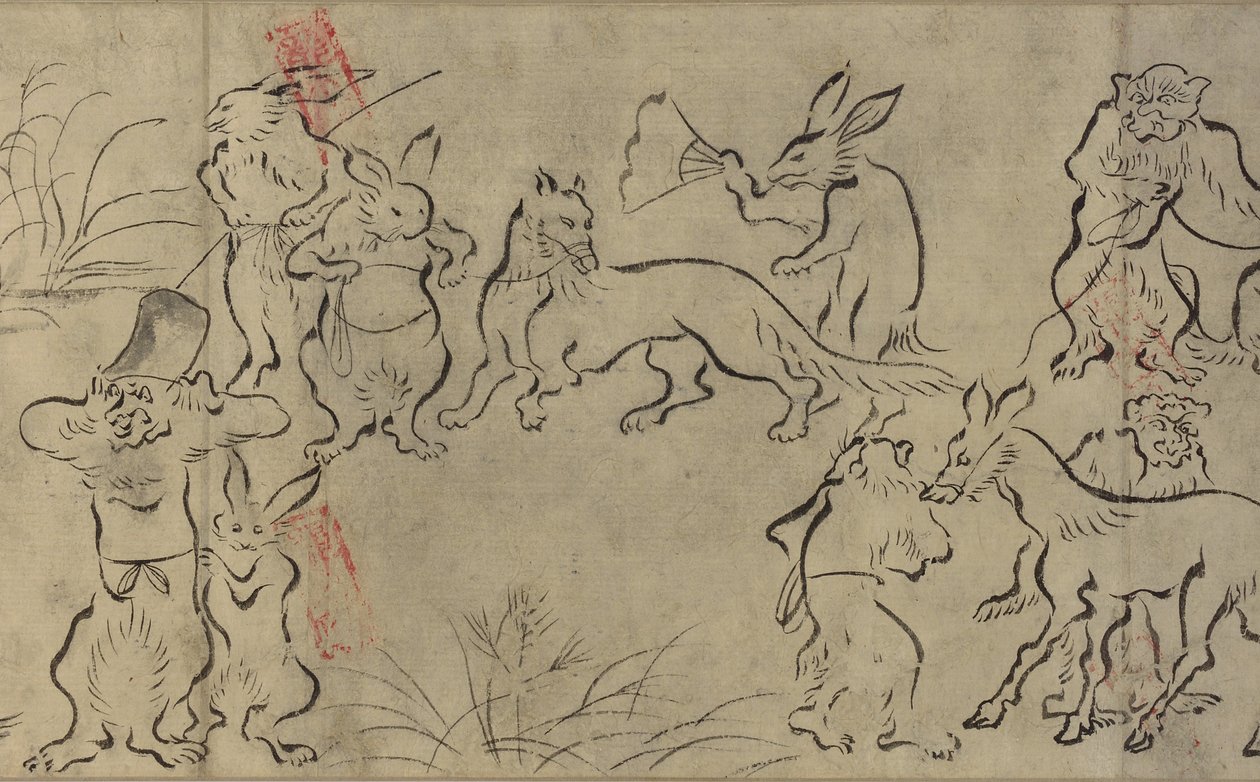Animaux folâtrant (Choju Giga) Période Muromachi - Japanese School