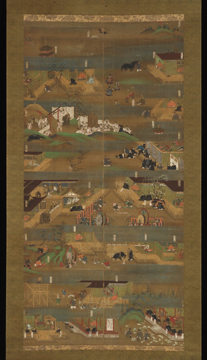 Biographie illustrée du Prince Shōtoku, rouleau suspendu, période Kamakura (1185-1333) - Japanese School