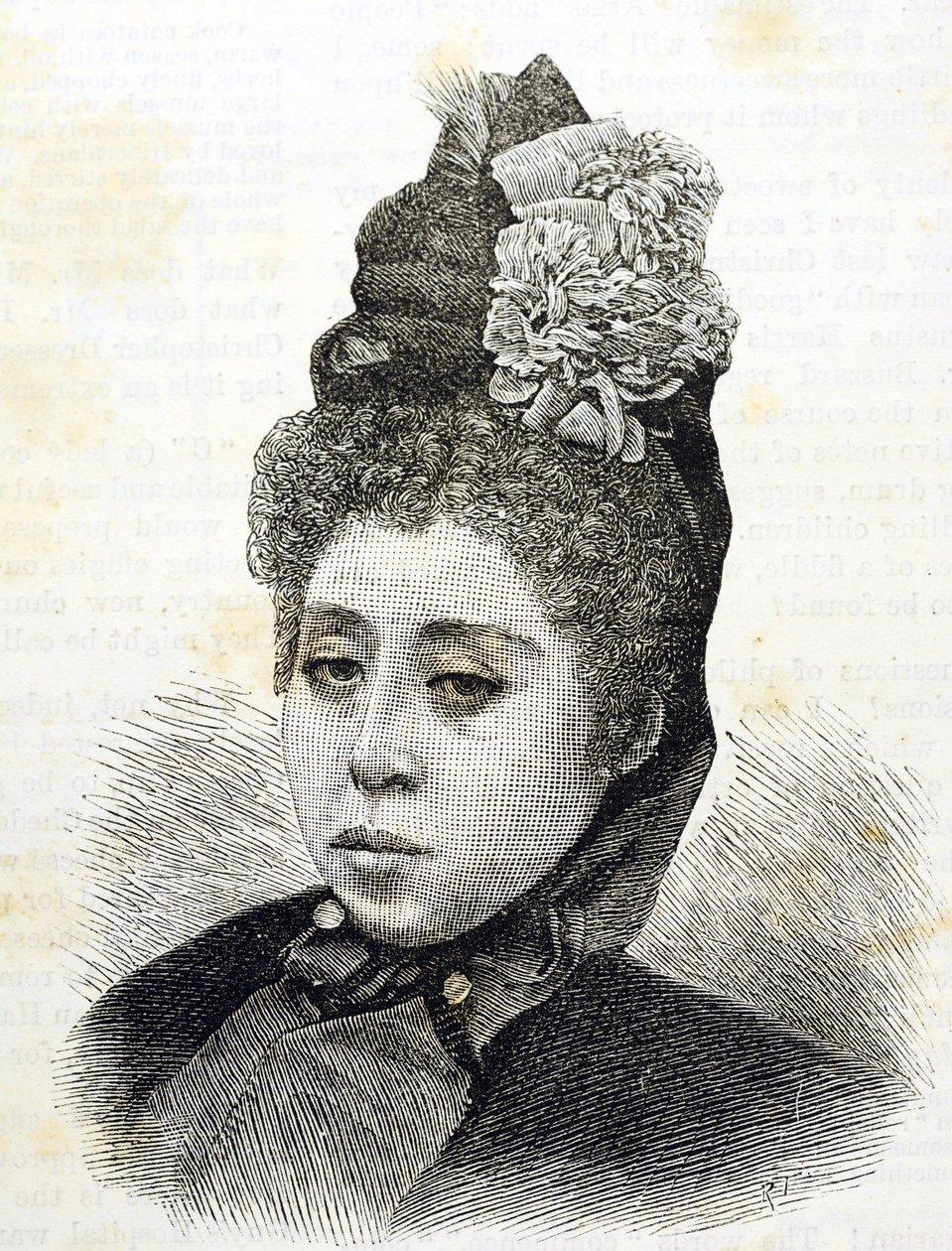 Ère Meiji. Princesse Komatsu du Japon. Illustration de 1887 (Gravure) - Japanese School