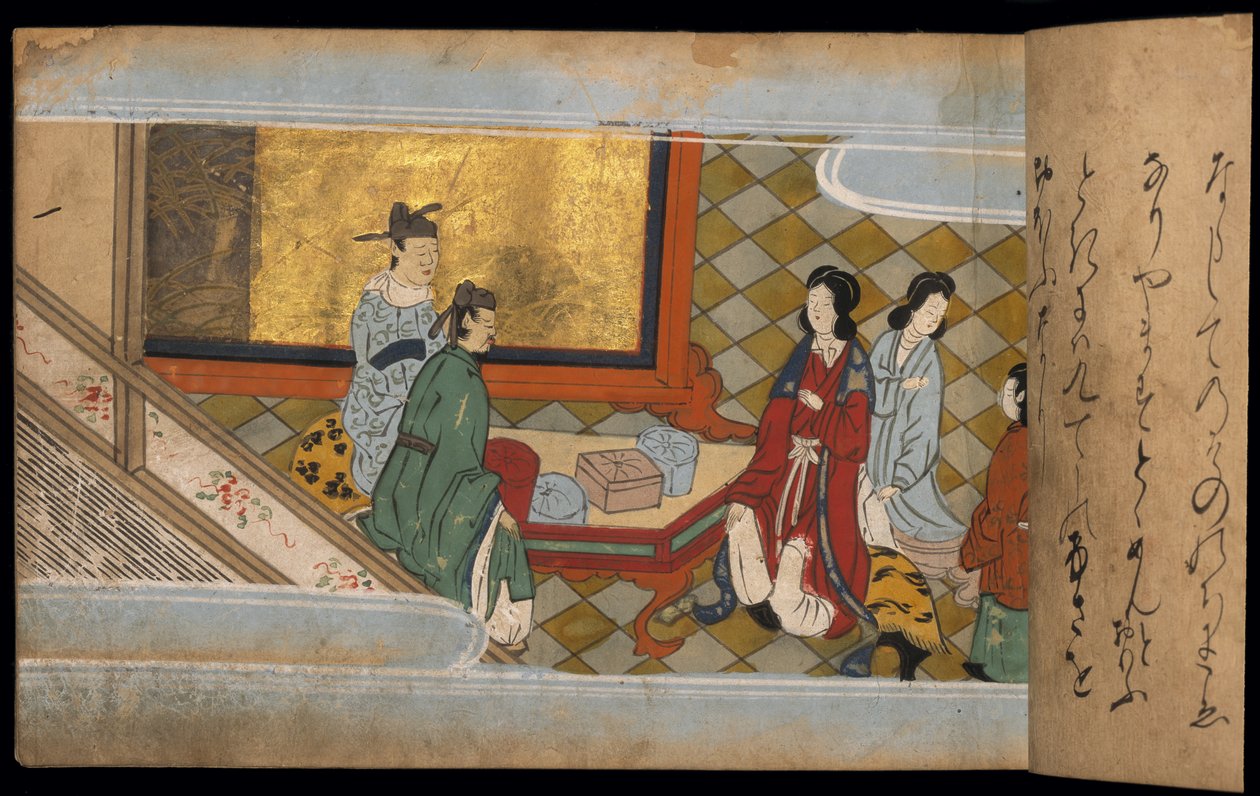 Hommes offrant des cadeaux aux femmes, illustration du 
