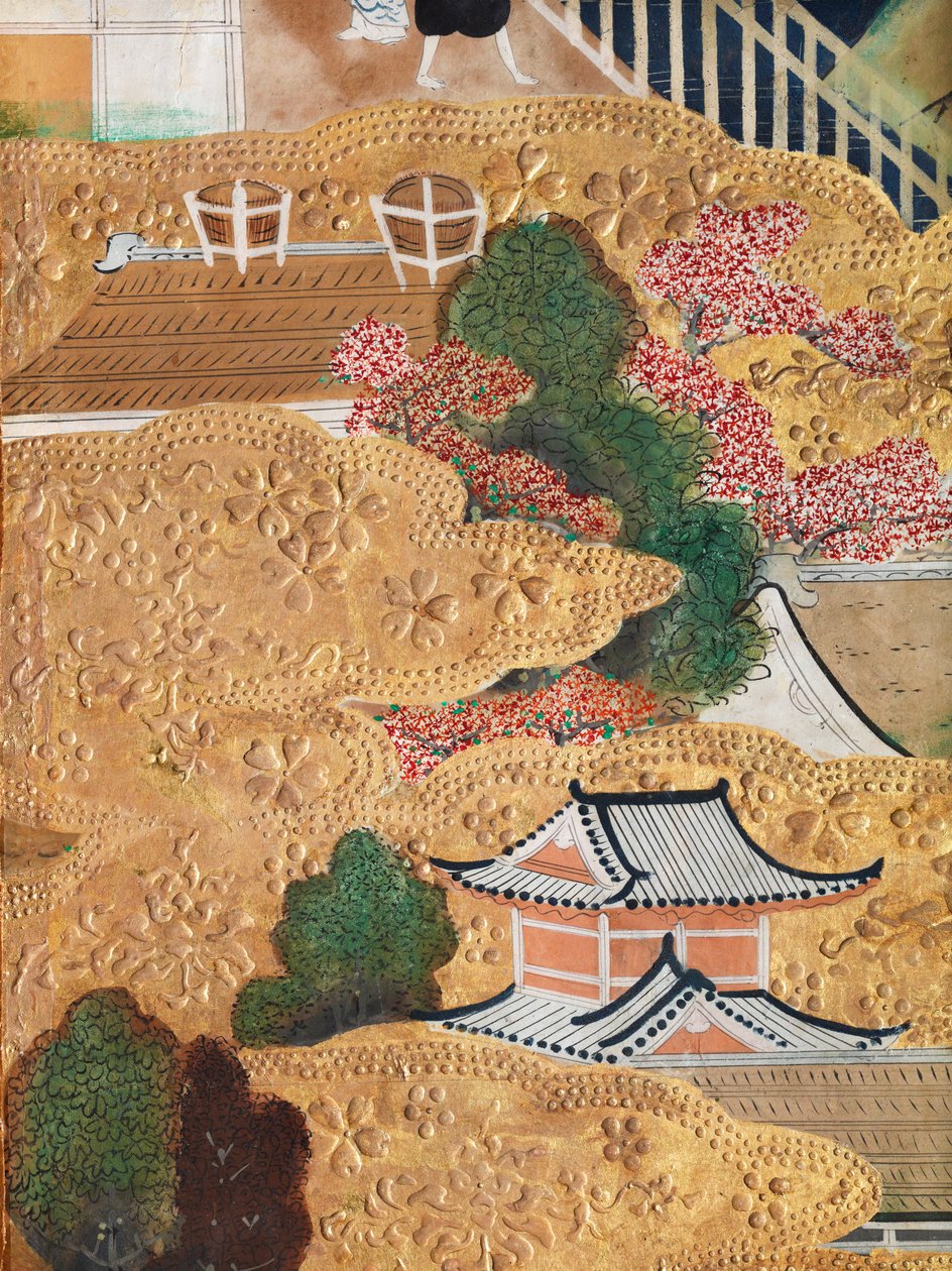 Osakazu Byobu - Paravent japonais à huit panneaux (peinture) - Japanese School