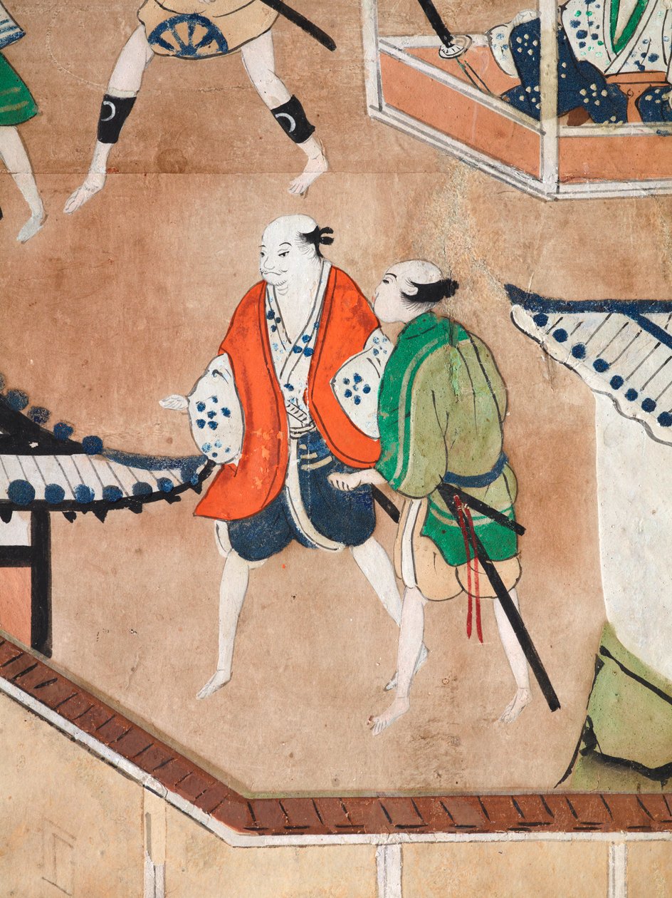 Osakazu Byobu - Paravent japonais à huit panneaux (peinture) - Japanese School