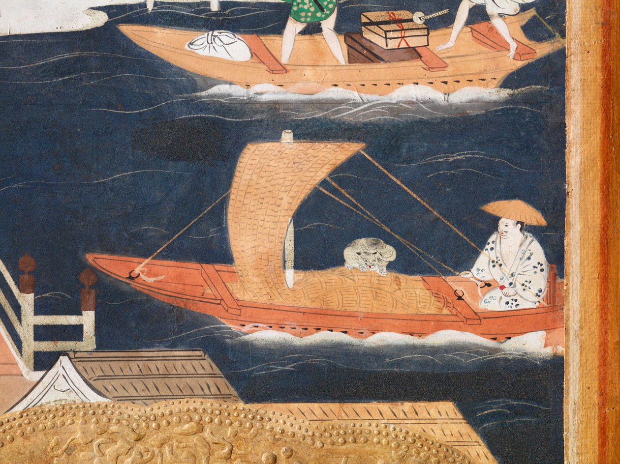 Osakazu Byobu - Paravent japonais à huit panneaux (peinture) - Japanese School