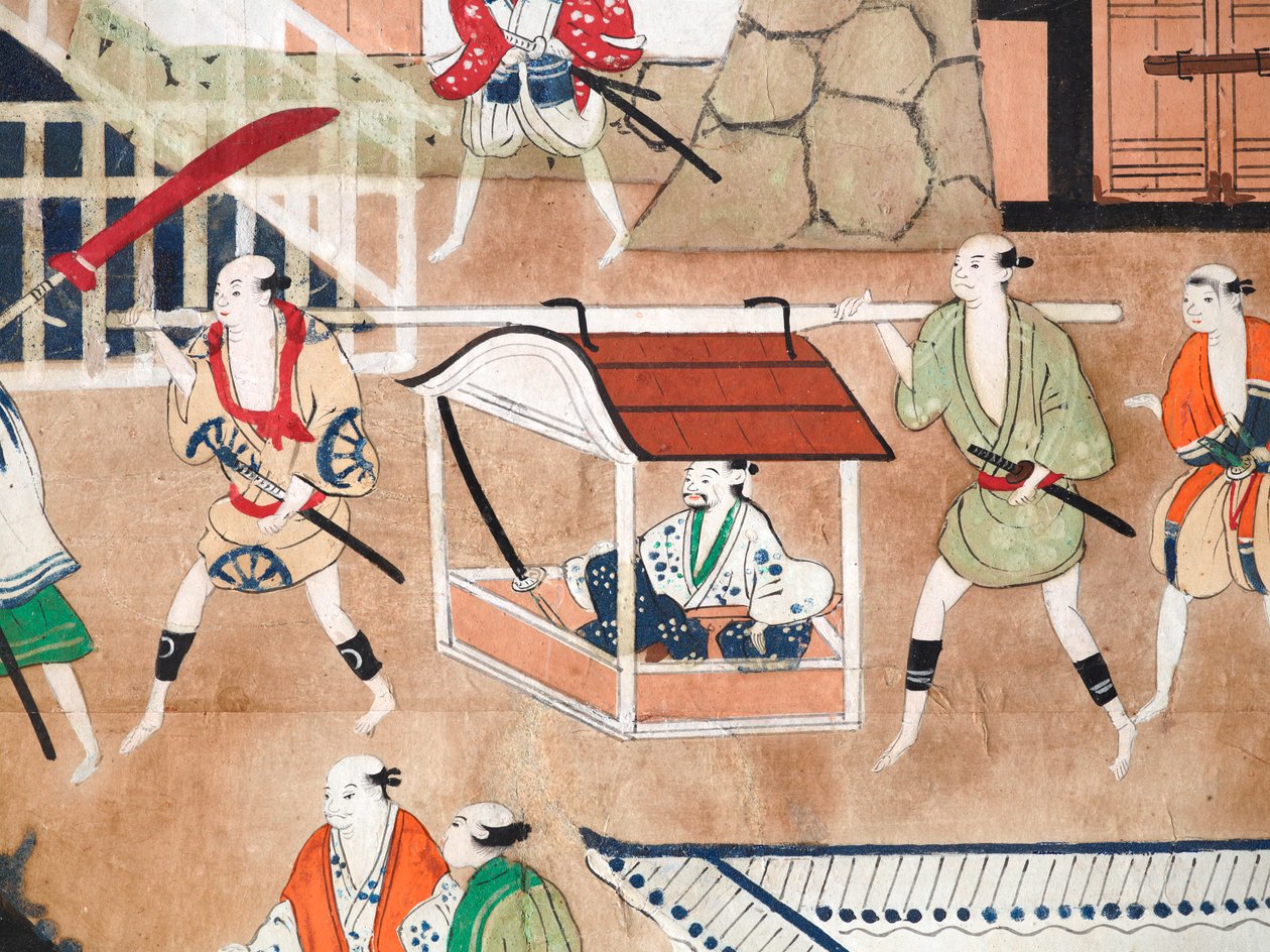 Osakazu Byobu - Paravent japonais à huit panneaux (peinture) - Japanese School