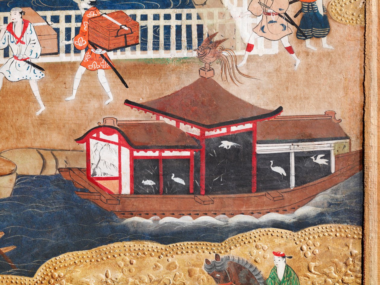Osakazu Byobu - Paravent japonais à huit panneaux (peinture) - Japanese School