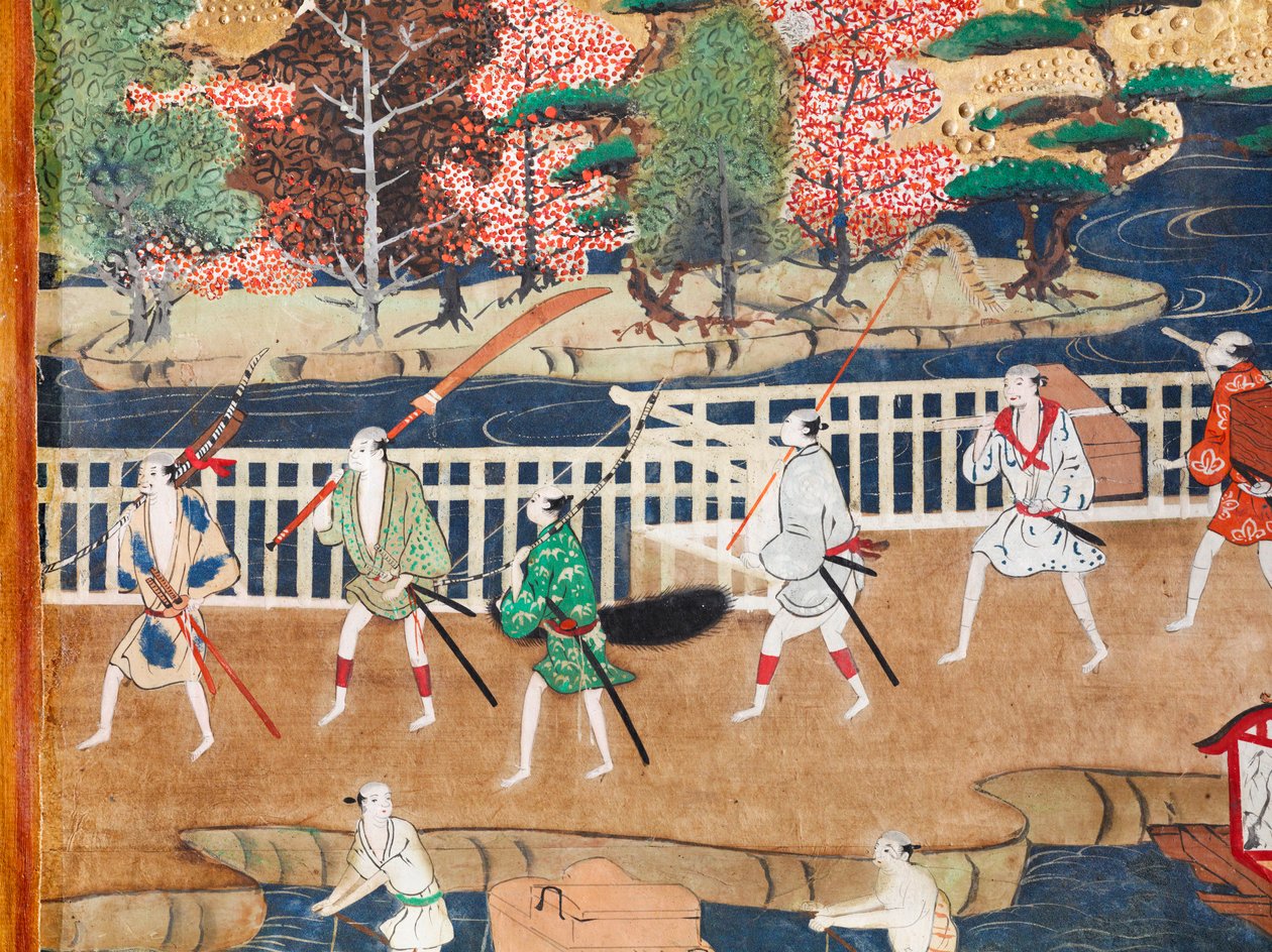 Osakazu Byobu - Paravent japonais à huit panneaux (peinture) - Japanese School