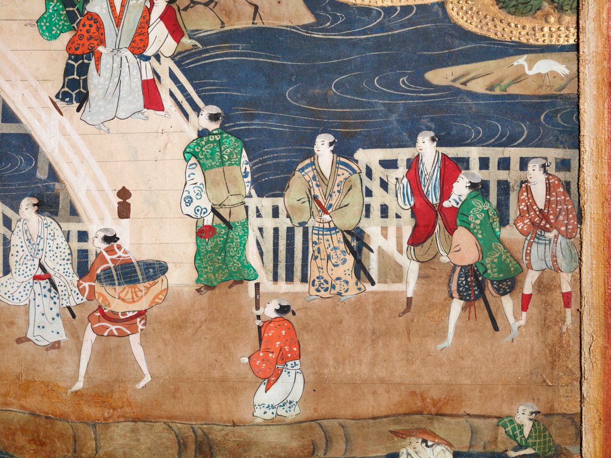 Osakazu Byobu - Paravent japonais à huit panneaux (peinture) - Japanese School