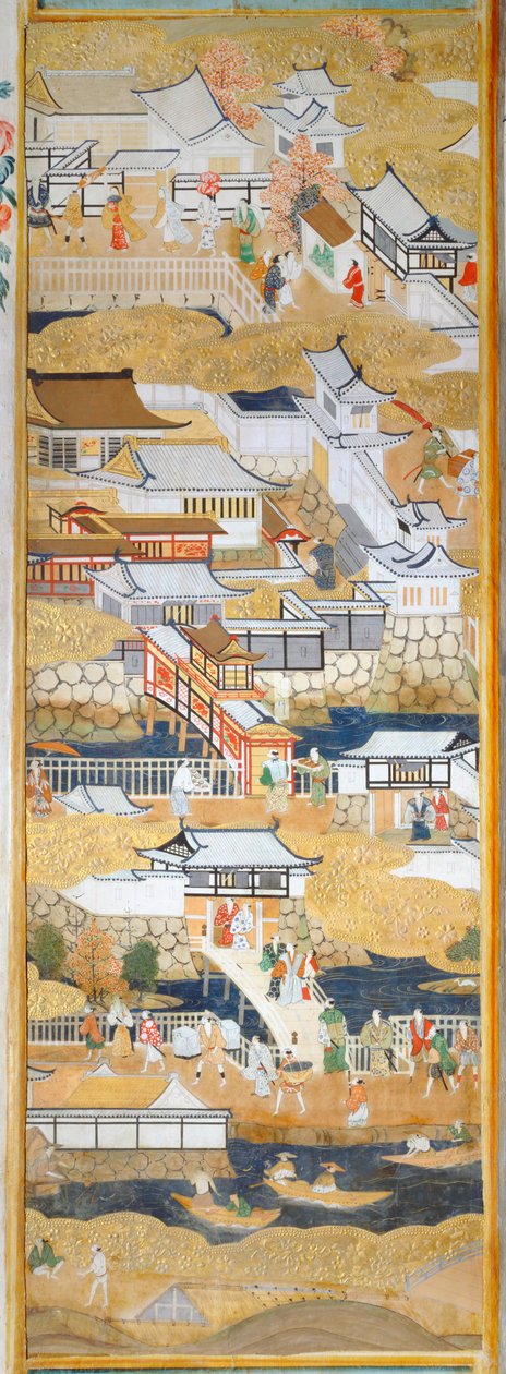 Osakazu Byobu - Paravent japonais à huit panneaux (peinture) - Japanese School