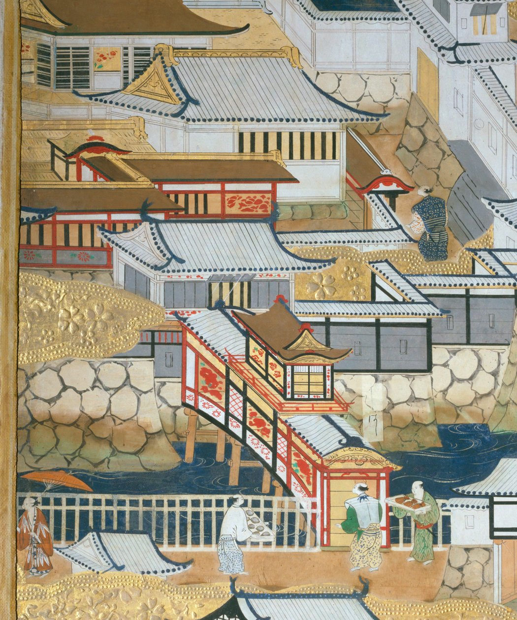 Osakazu Byobu - Paravent japonais à huit panneaux (peinture) - Japanese School