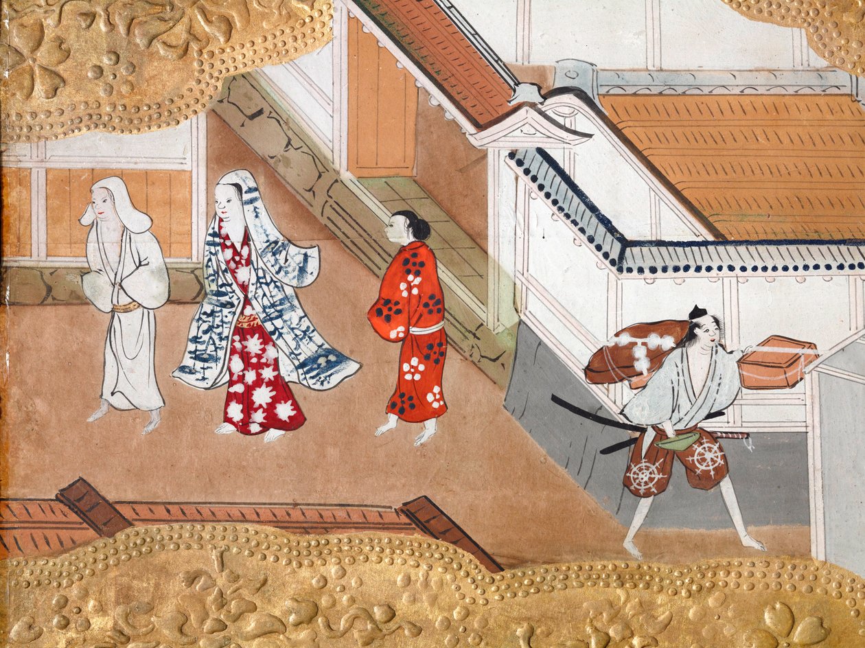 Osakazu Byobu - Paravent japonais à huit panneaux (peinture) - Japanese School