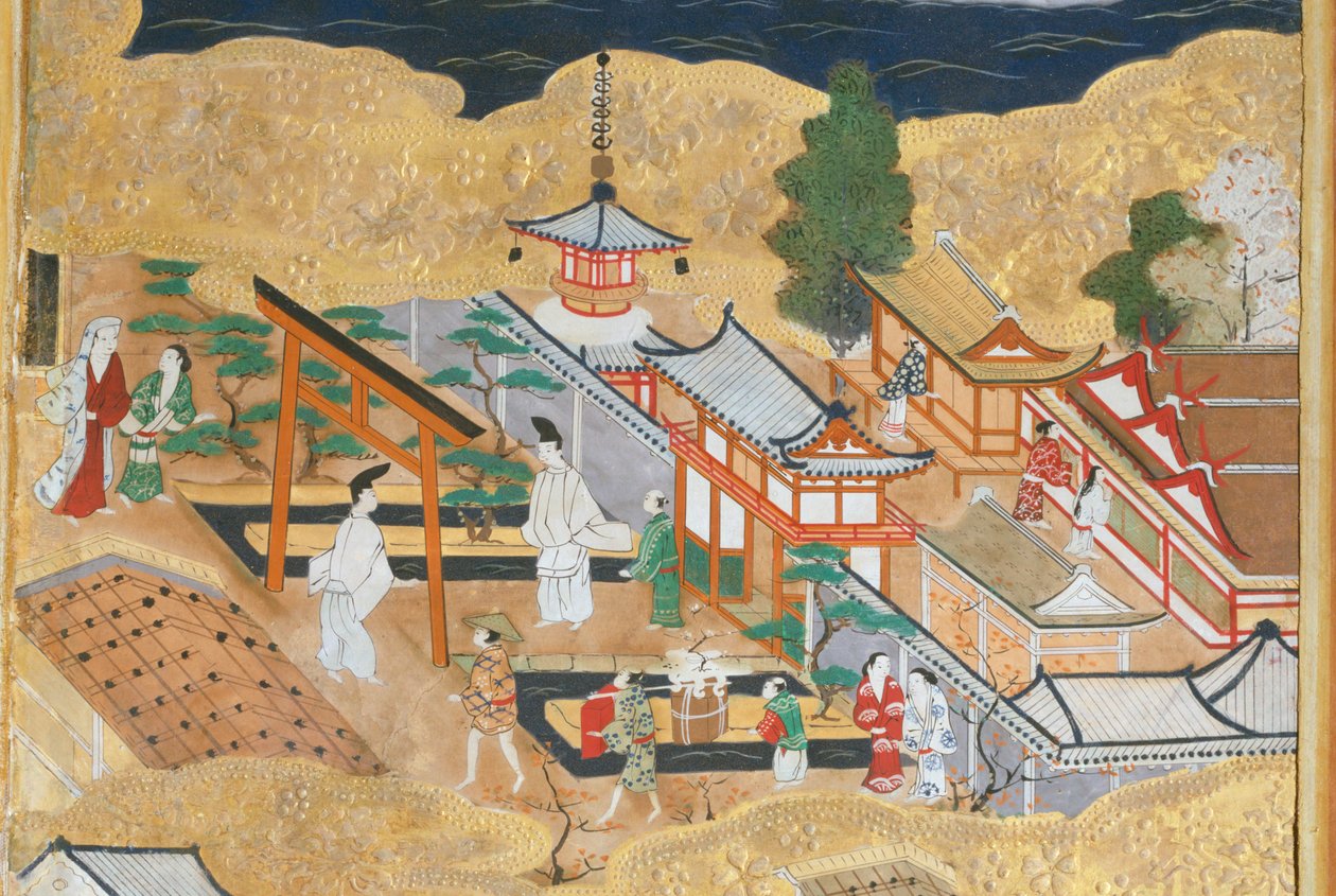 Osakazu Byobu - Paravent japonais à huit panneaux (peinture) - Japanese School