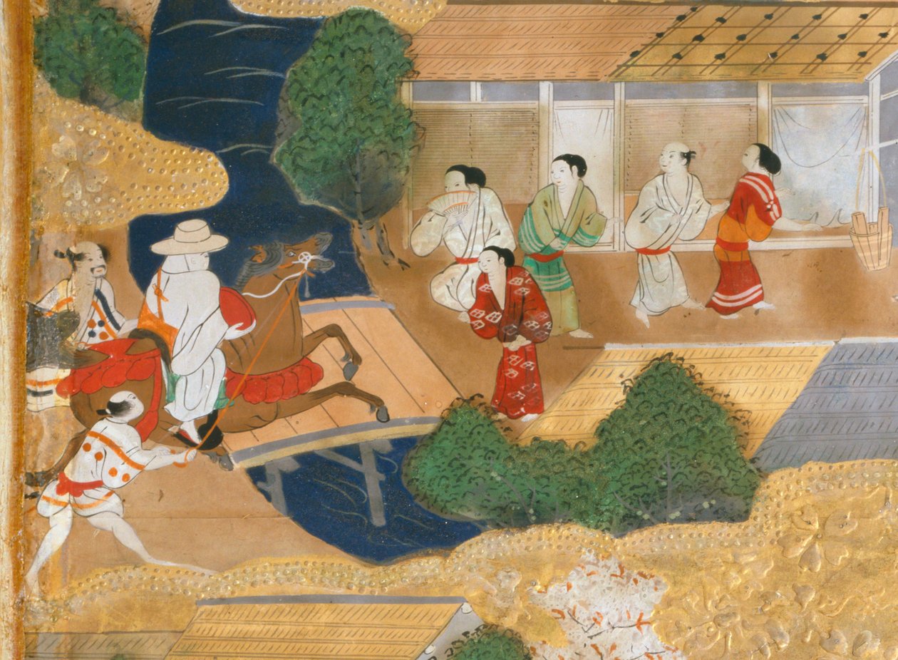 Osakazu Byobu - Paravent japonais à huit panneaux (peinture) - Japanese School