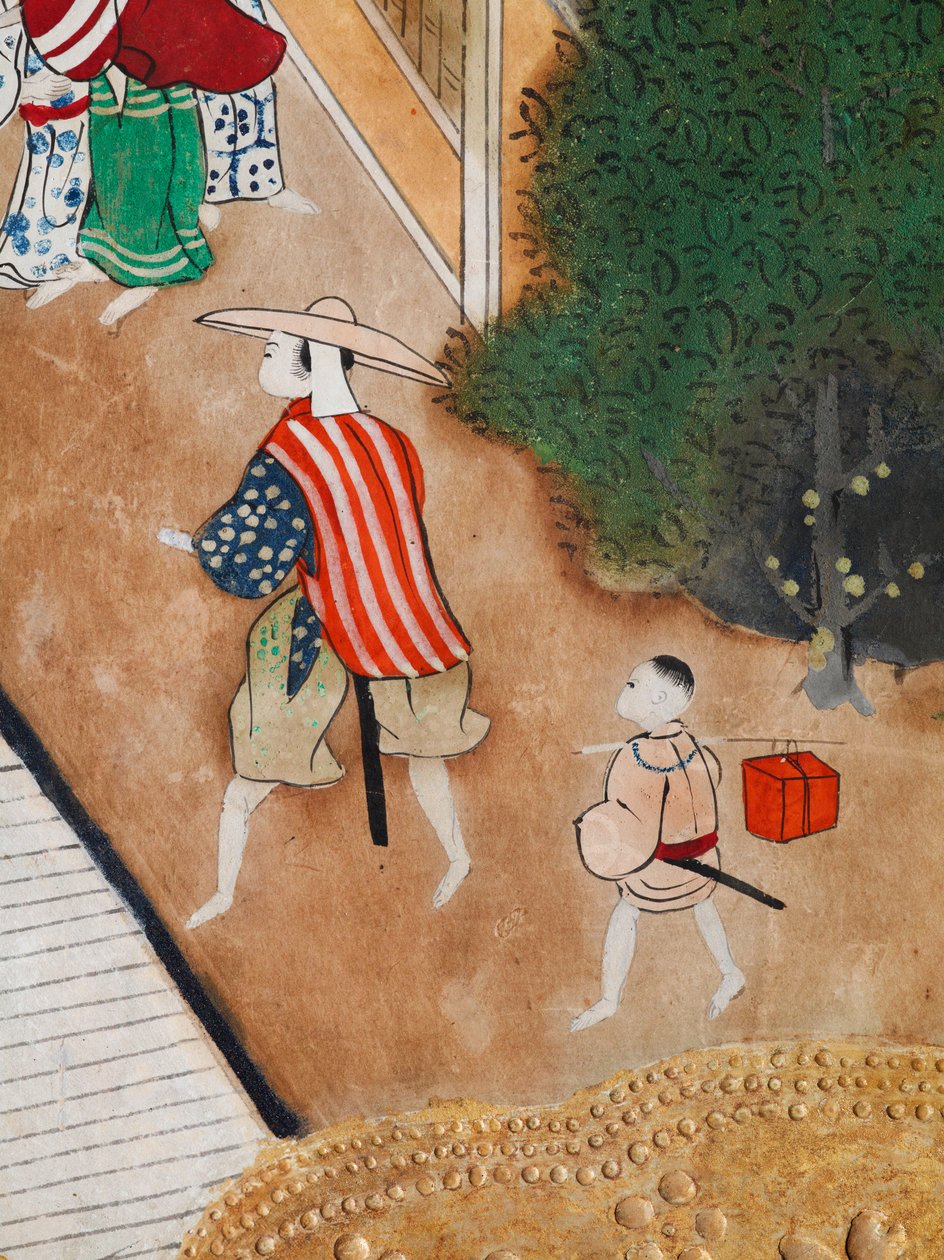 Osakazu Byobu - Paravent japonais à huit panneaux (peinture) - Japanese School